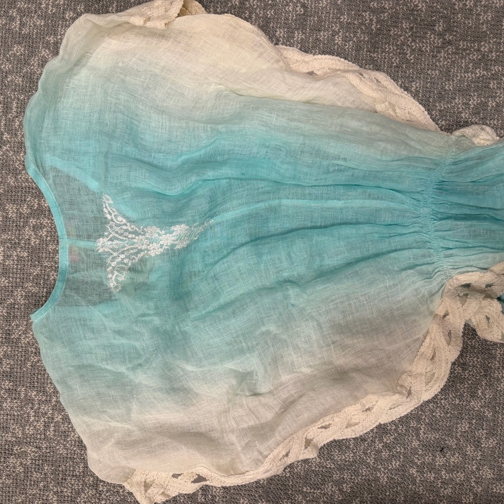 Elegant Blue and Cream Swim Coverup